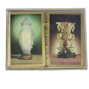 Vintage Double Deck Playing Cards Stancraft Plastic Coated Art Standard GUC Vase
